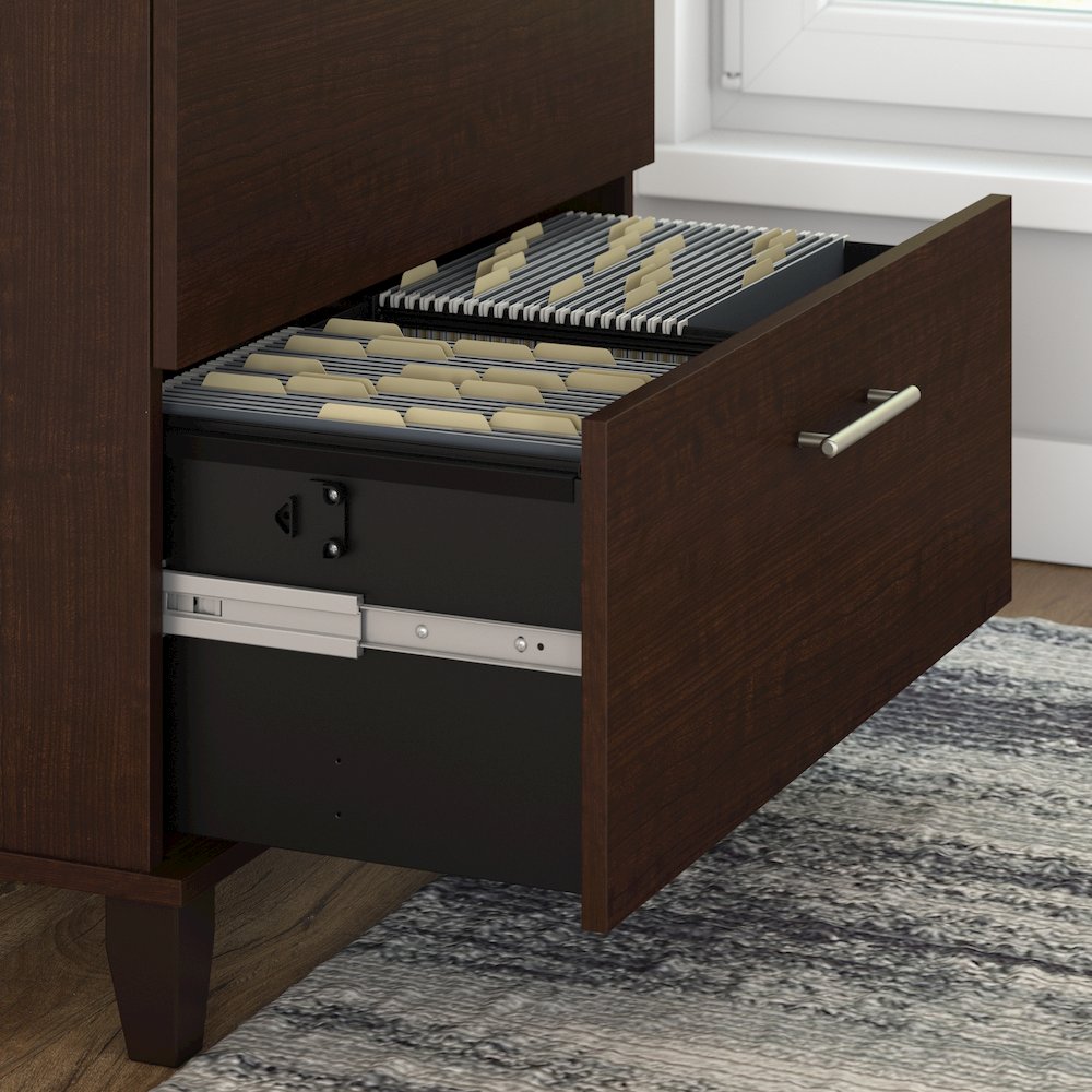 Somerset 60W L Shaped Desk with Hutch and Lateral File Cabinet. Picture 6