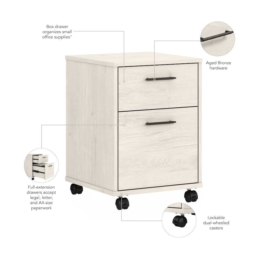 Key West 2 Drawer Mobile File Cabinet. Picture 6
