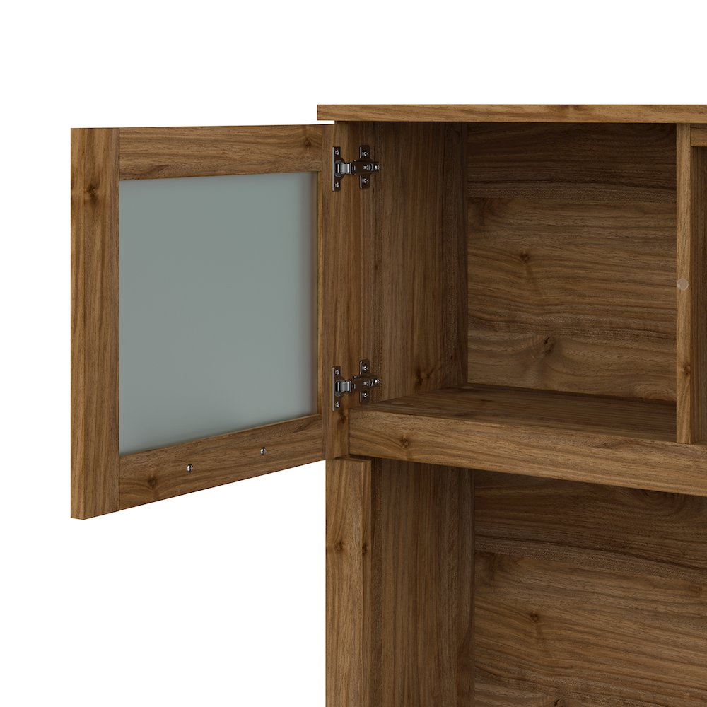 Somerset 60W L Shaped Desk with Hutch and 5 Shelf Bookcase. Picture 7