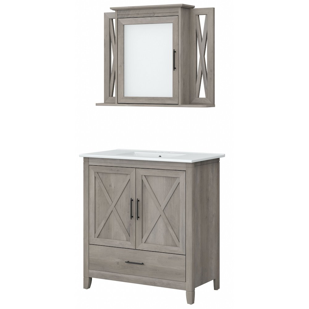 Key West 32W Bathroom Vanity Sink with Mirror. Picture 1