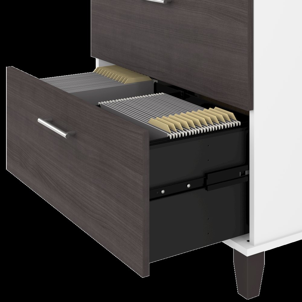 Somerset 60W Office Desk with Lateral File Cabinet and 5 Shelf Bookcase. Picture 4
