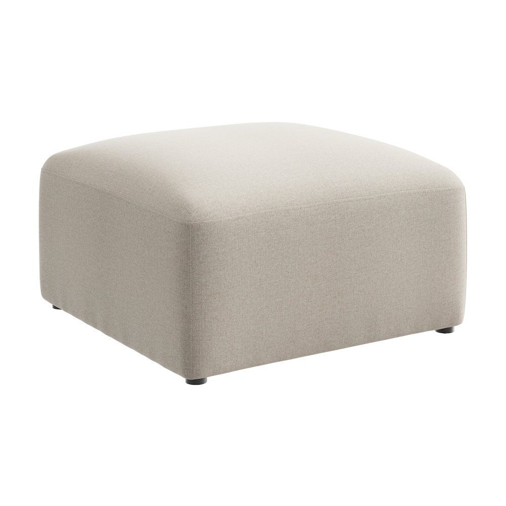 Assemble Modular Lounge Ottoman in Oat Fabric. Picture 1