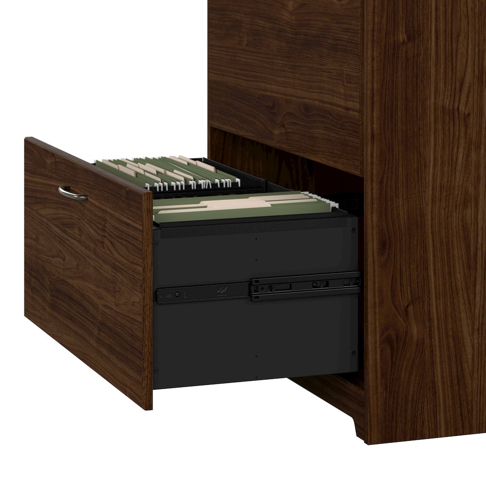 Cabot 60W L Shaped Computer Desk with Hutch, File Cabinet and Bookcase. Picture 5