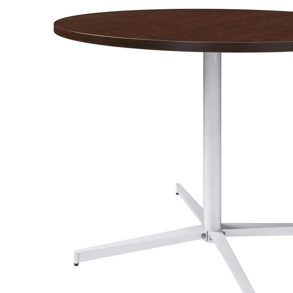 42-inch Round Conference Table with Metal Base in Mocha Cherry. Picture 5