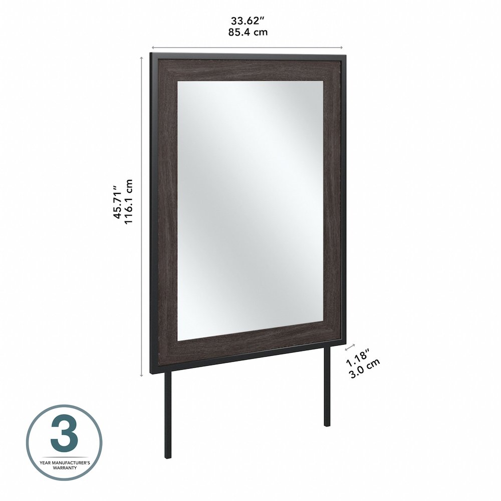 Atria Bedroom Mirror in Charcoal Gray. Picture 2