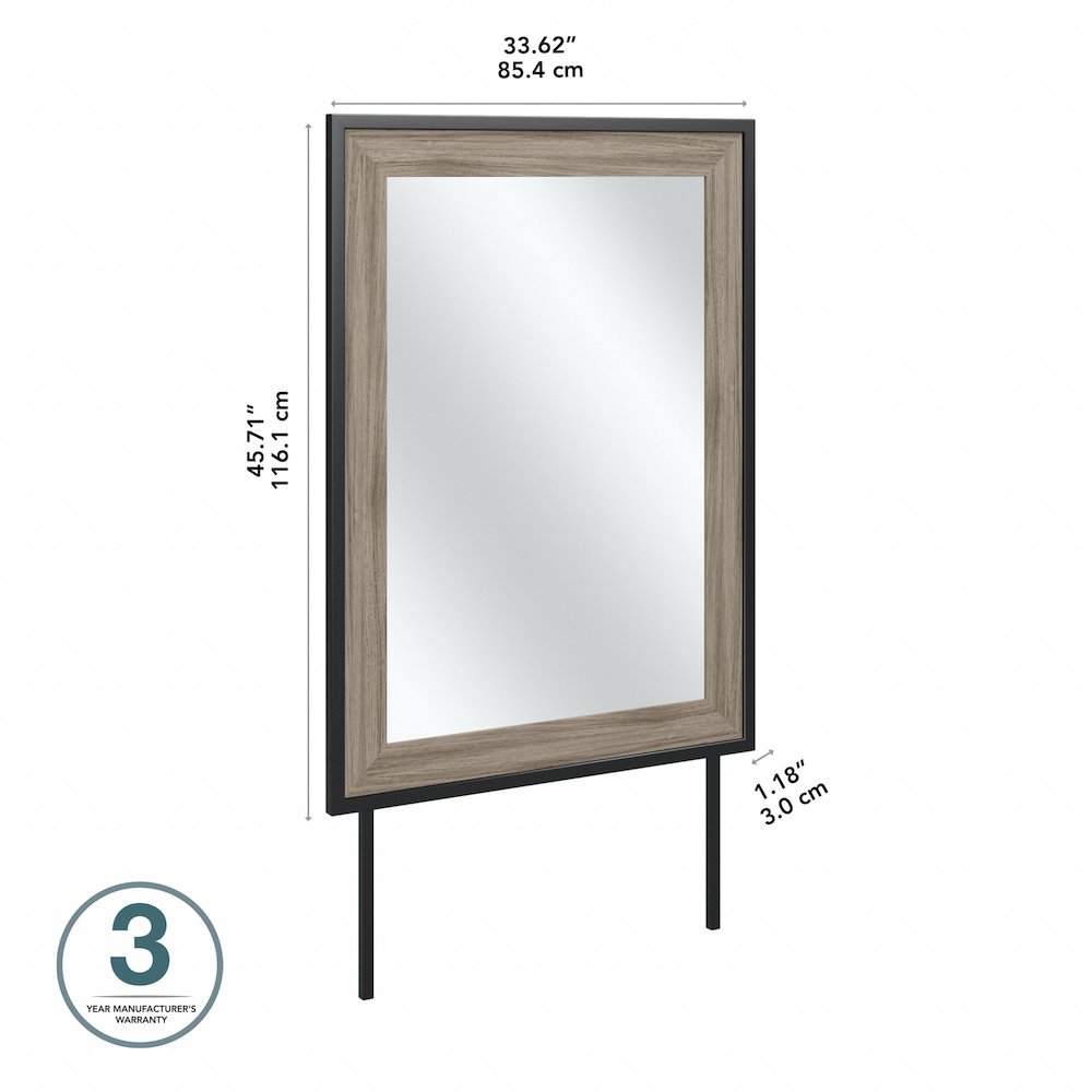 Atria Bedroom Mirror in Modern Hickory. Picture 6