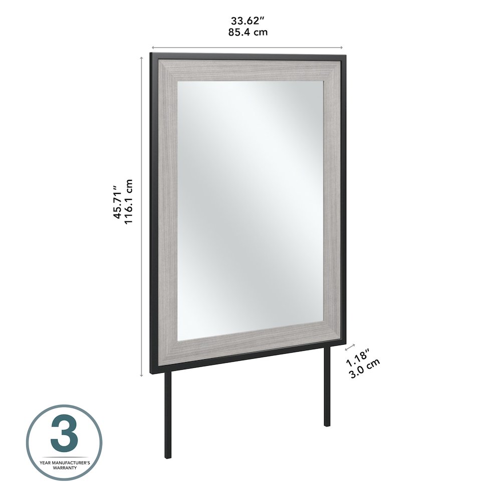 Atria Bedroom Mirror in Platinum Gray. Picture 3