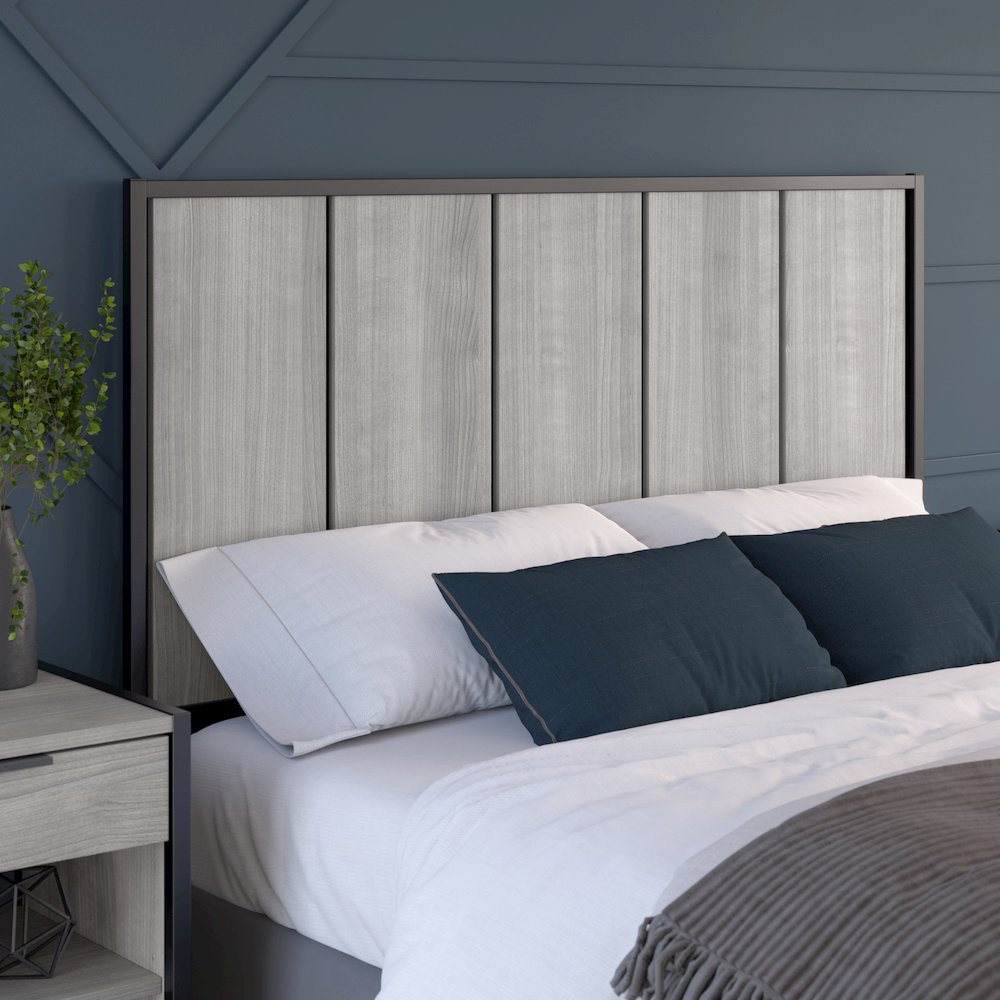 Atria Full/Queen Size Headboard in Platinum Gray. Picture 6