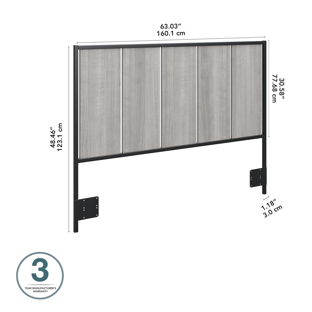 Atria Full/Queen Size Headboard in Platinum Gray. Picture 3