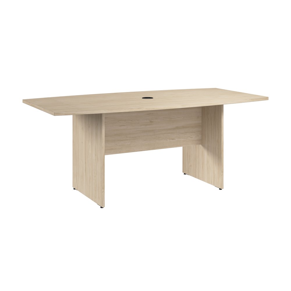 72-inch Office Conference Table with Wood Base in Natural Elm. Picture 1