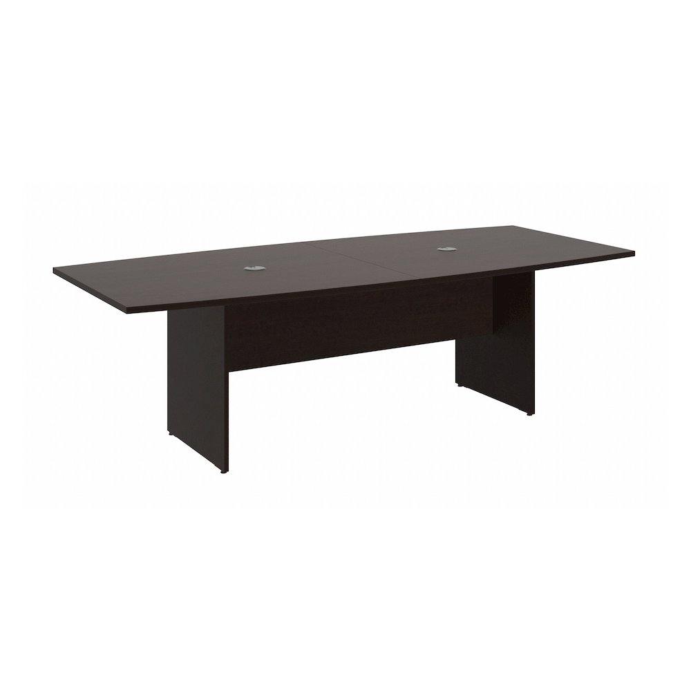 96W x 42D Boat Shaped Conference Table with Wood Base. Picture 1