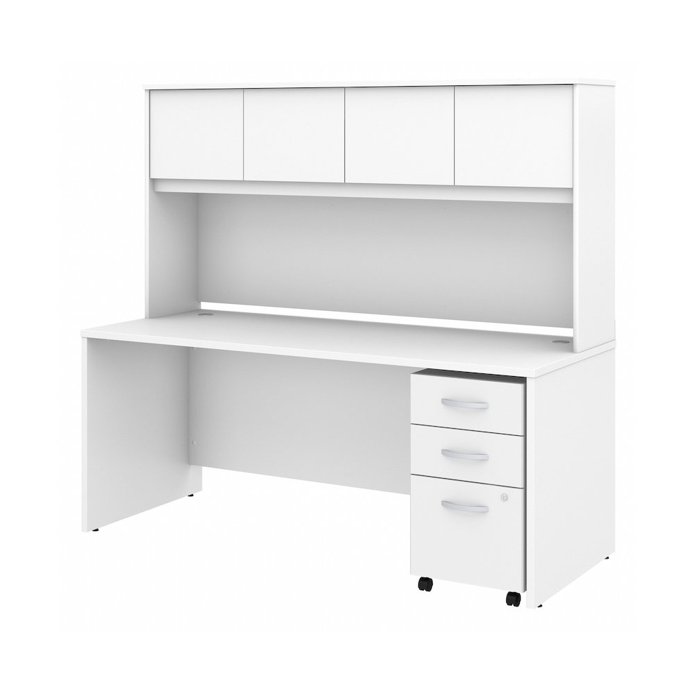 Studio C 72W x 30D Office Desk with Hutch and Mobile File Cabinet. Picture 1