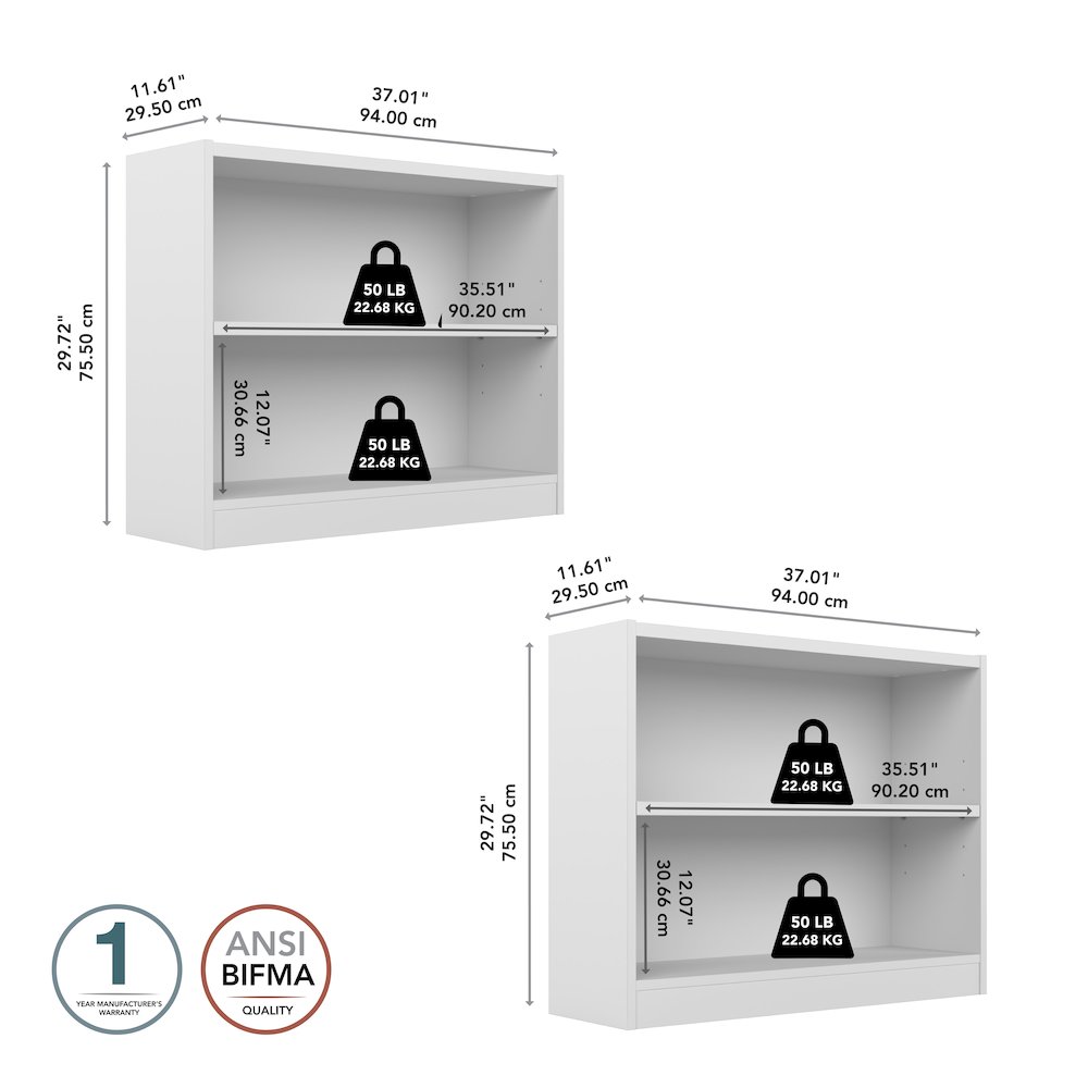 Universal Small 2 Shelf Bookcase - Set of 2. Picture 8