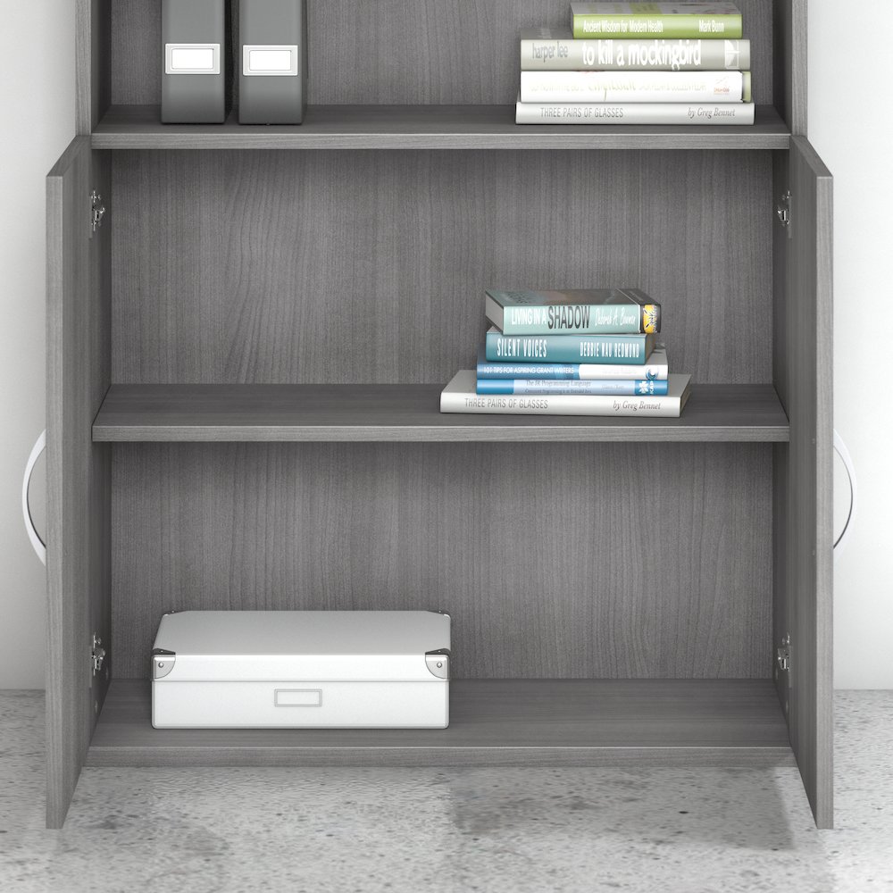 Studio C Tall 5 Shelf Bookcase with Doors. Picture 3