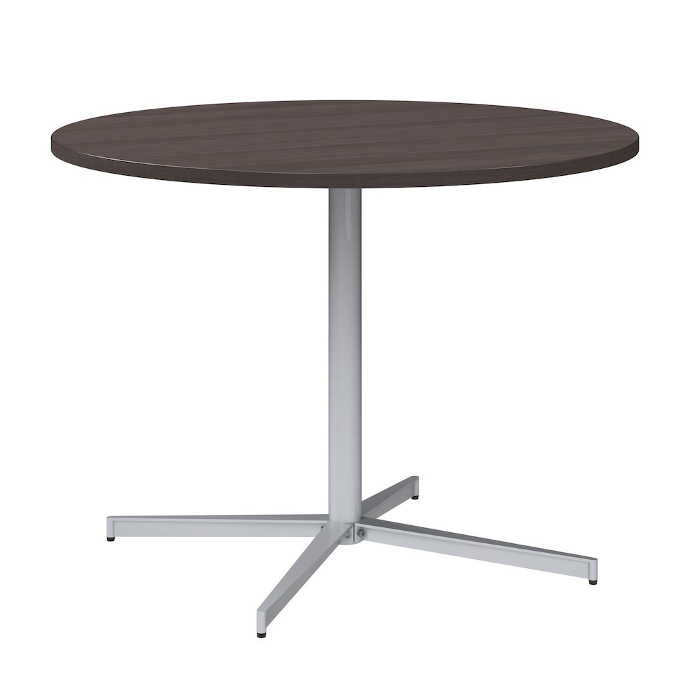 42-inch Round Conference Table with Metal Base in Storm Gray. Picture 1
