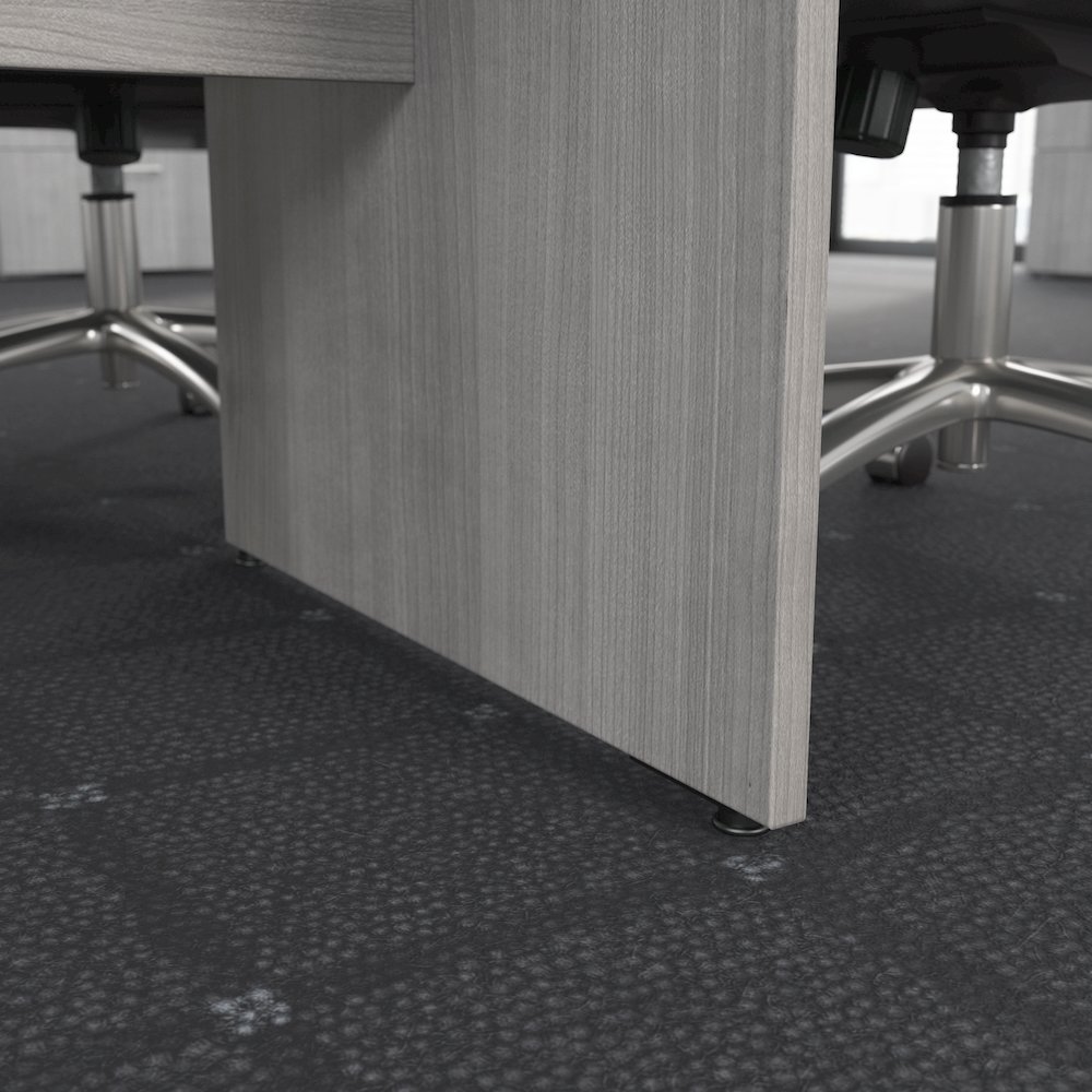 96W x 42D Boat Shaped Conference Table with Wood Base. Picture 5