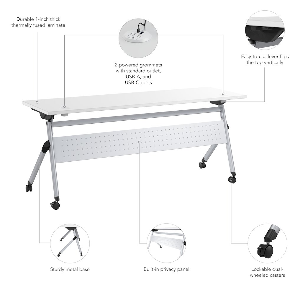 Envision 72W Folding Training Table with Powered Grommets. Picture 10
