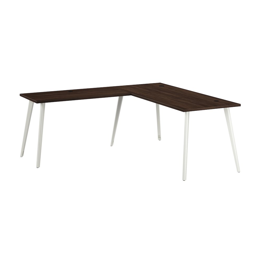 Vista 72W x 30D L Shaped Desk with Splayed Metal Legs. Picture 1