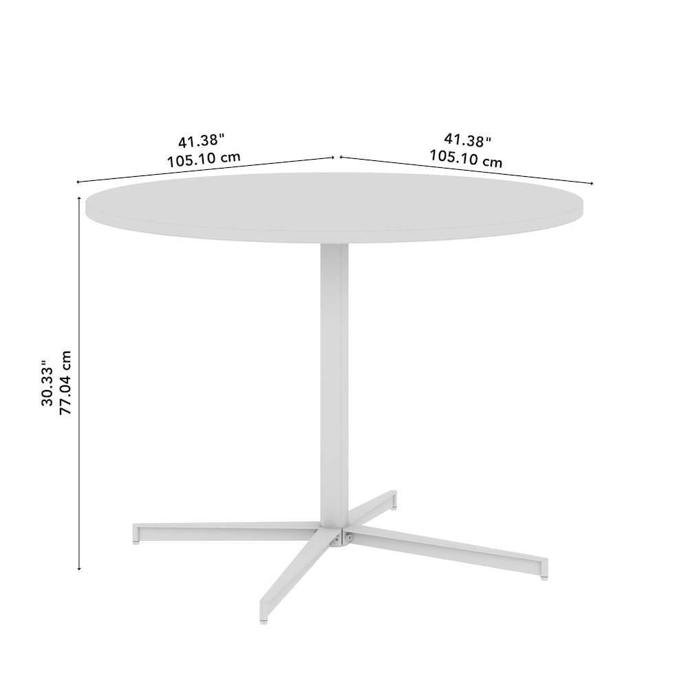 42-inch Round Conference Table with Metal Base in Platinum Gray. Picture 7