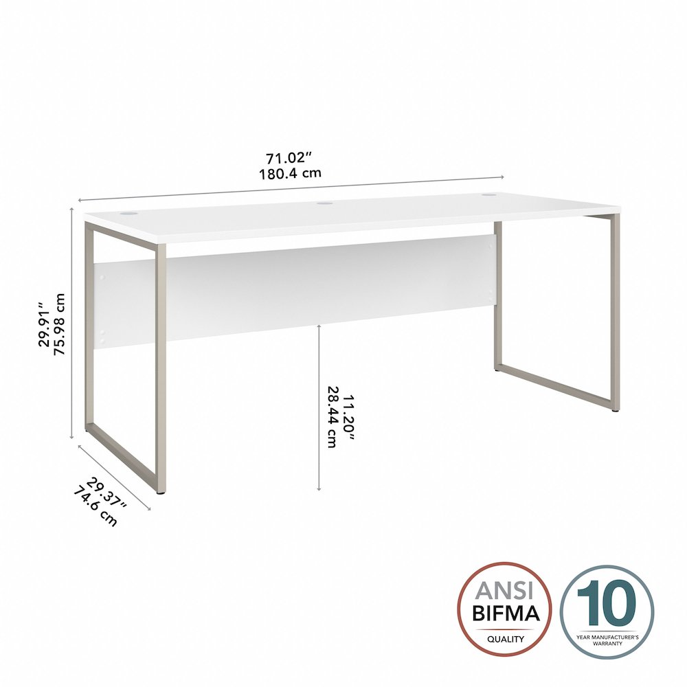 Hybrid 72W x 30D Computer Table Desk with Metal Legs. Picture 8
