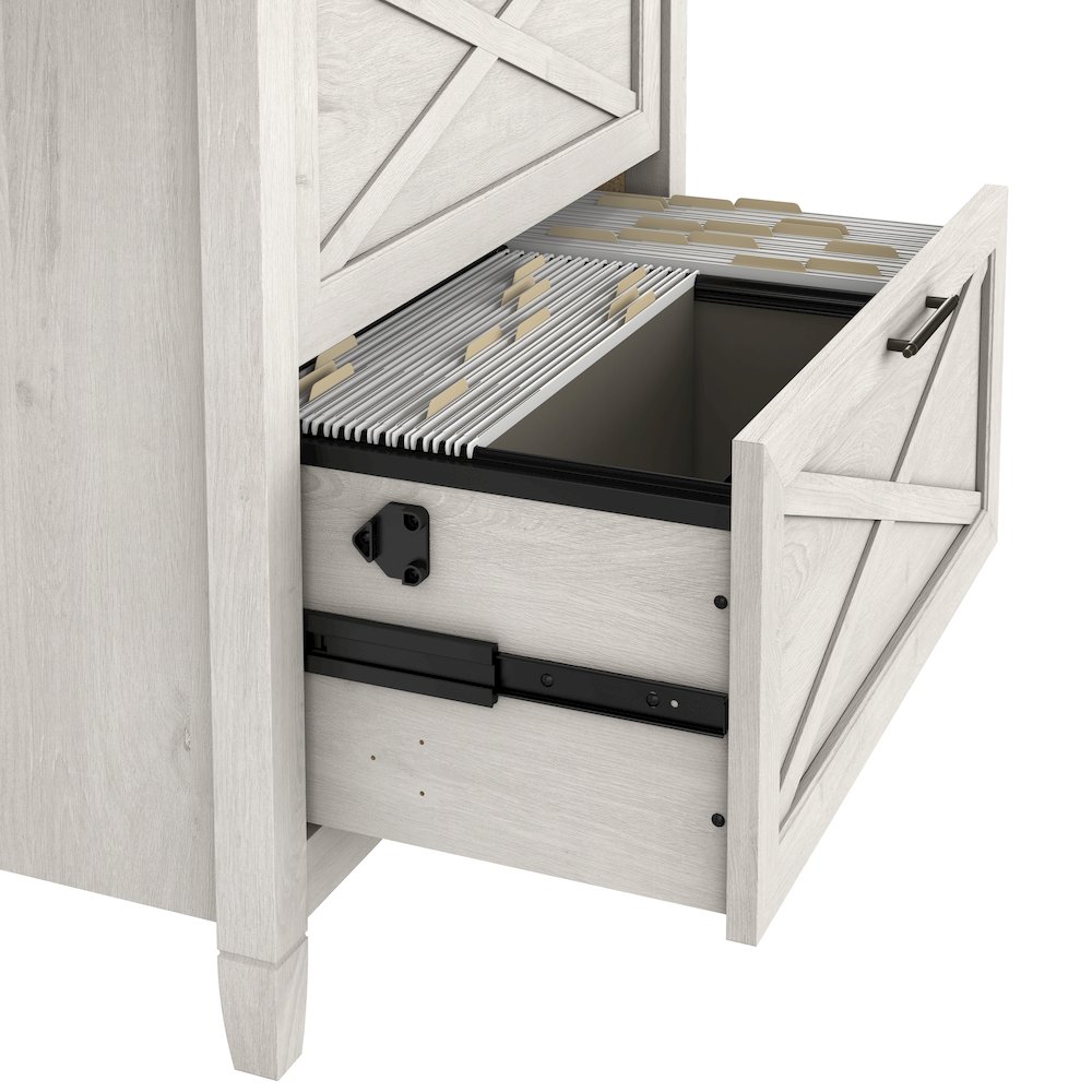 48W Writing Desk with 2 Drawer Lateral File Cabinet and 5 Shelf Bookcase. Picture 3