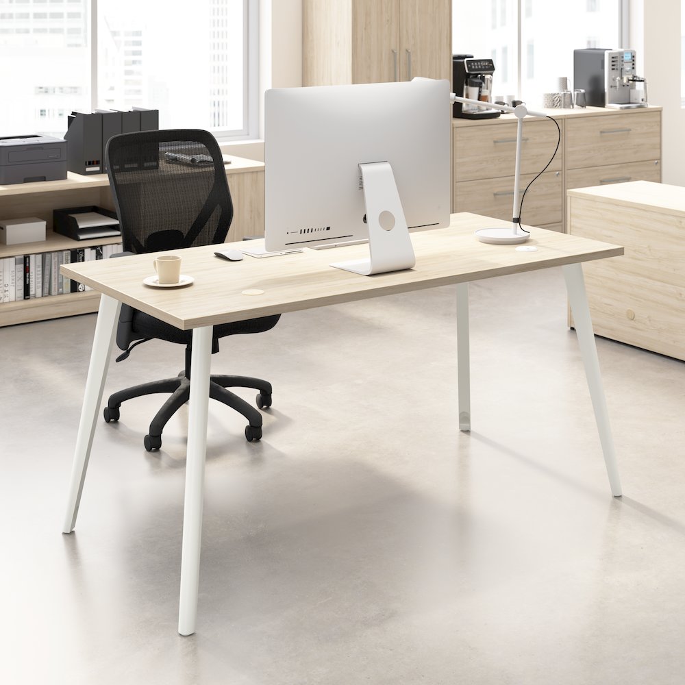 Vista 60W x 30D Computer Desk with Splayed Metal Legs. Picture 2