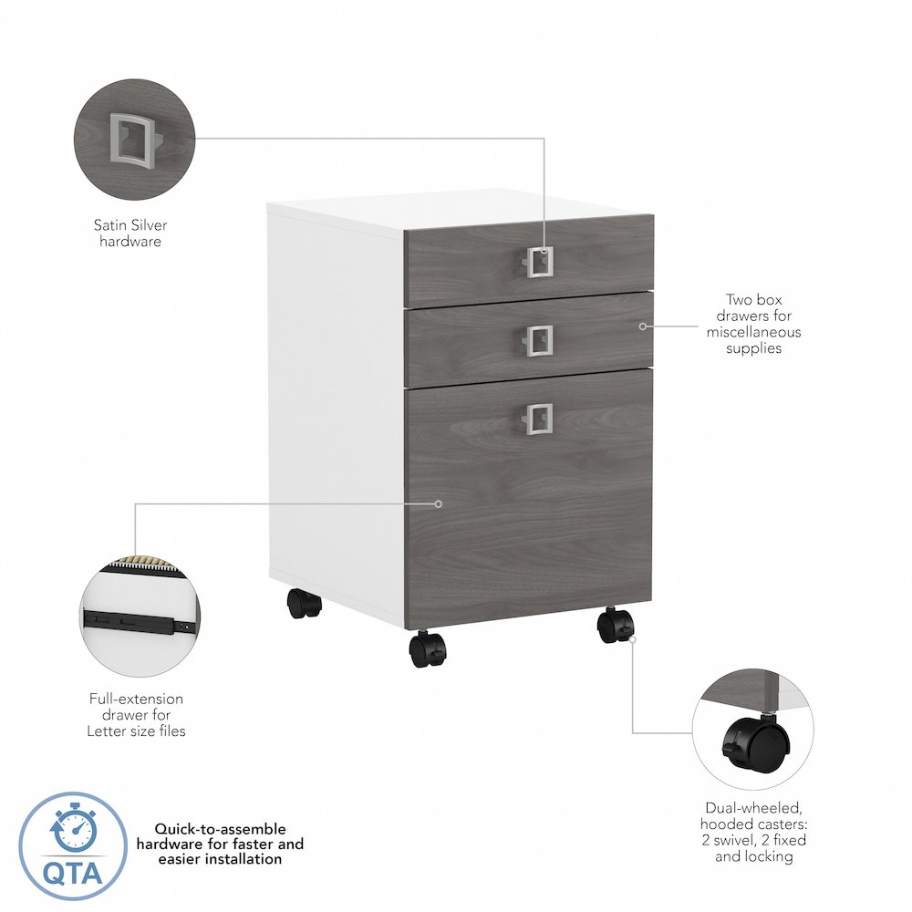 Echo 3 Drawer Mobile File Cabinet. Picture 8