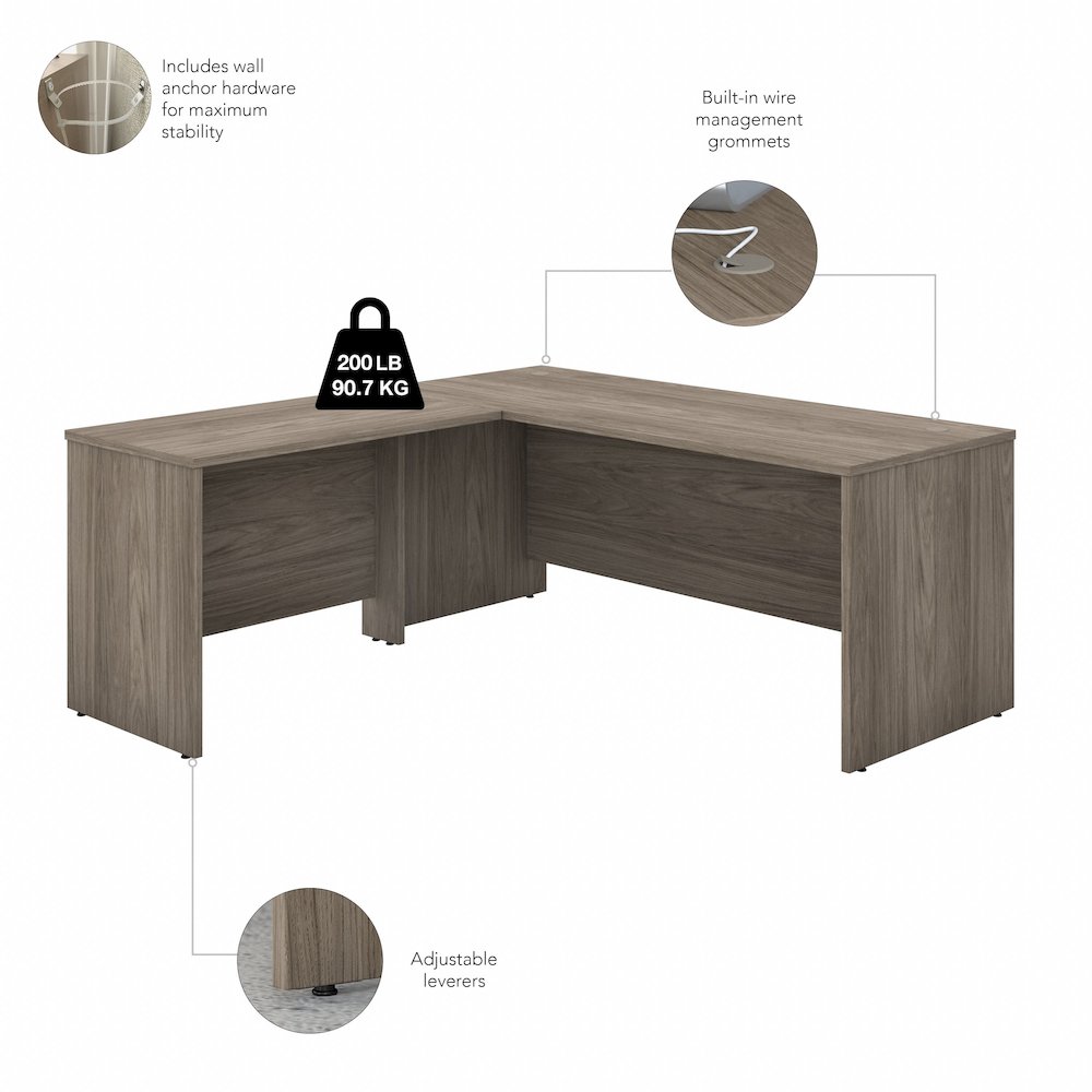 Studio C 72W x 30D L Shaped Desk with Hutch, Mobile File Cabinet and 42W Return. Picture 3