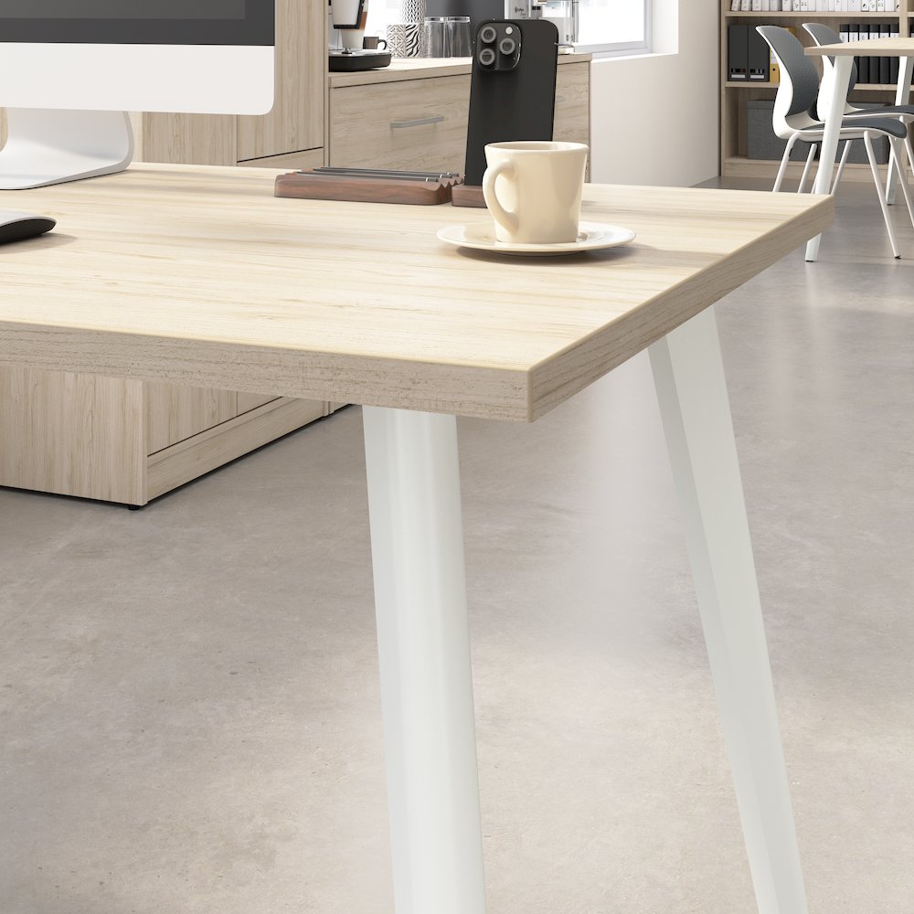 Vista 72W x 30D L Shaped Desk with Splayed Metal Legs. Picture 4