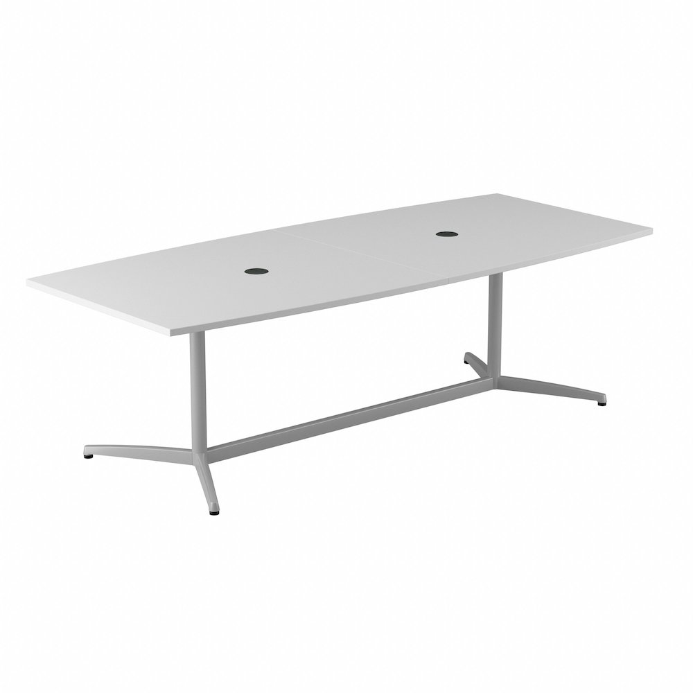 96W x 42D Boat Shaped Conference Table with Metal Base. Picture 1