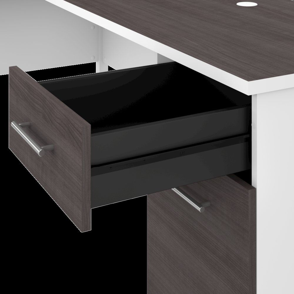 Somerset 72W L Shaped Desk with Hutch and 5 Shelf Bookcase. Picture 3