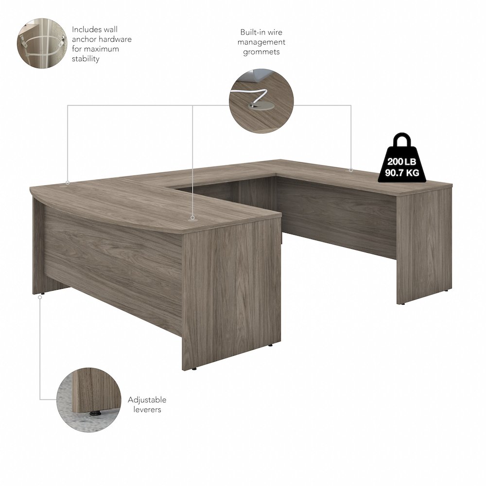 Studio C 72W x 36D U Shaped Desk with Hutch and Mobile File Cabinet. Picture 8