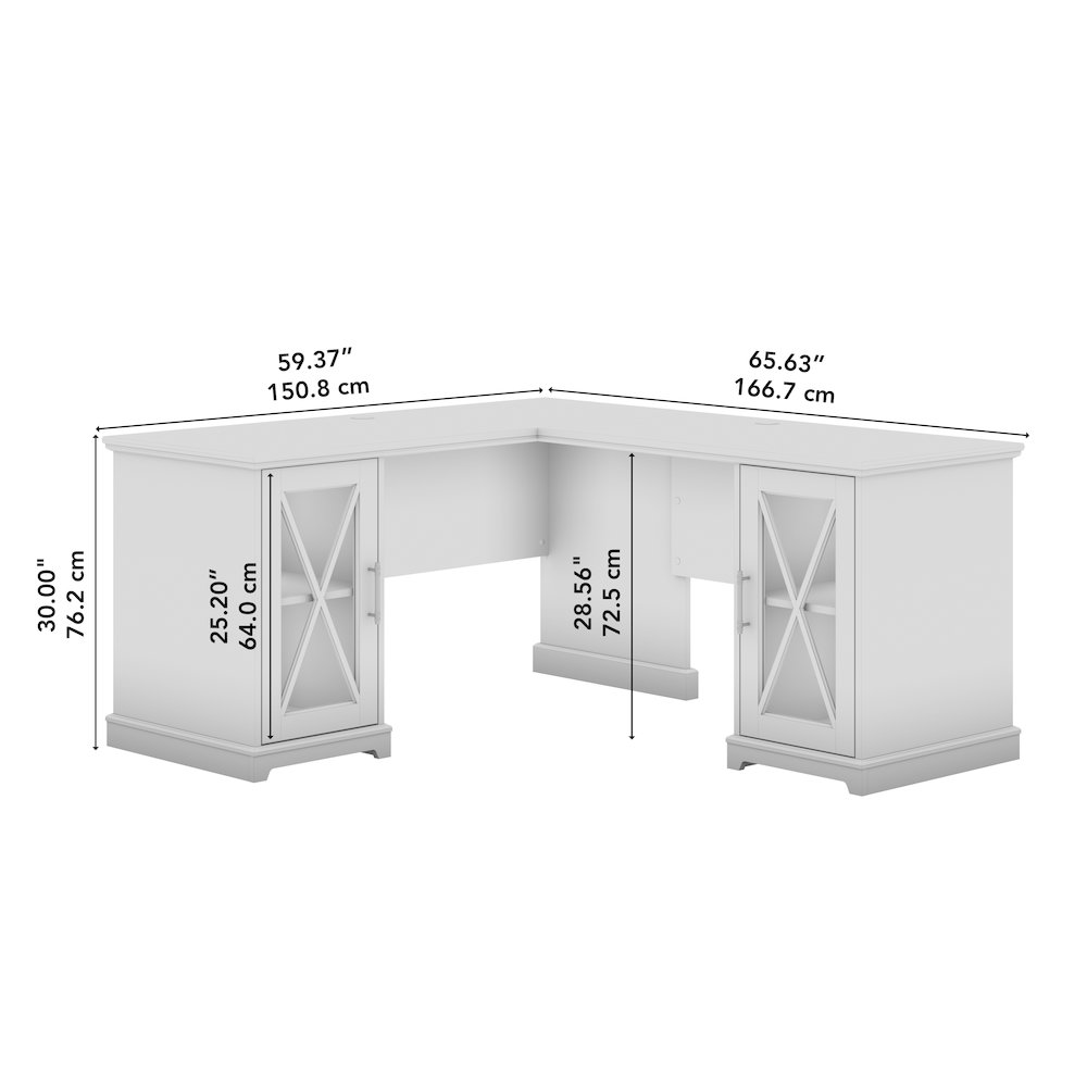 Lennox 60W Farmhouse L Shaped Desk with Storage Cabinets. Picture 10