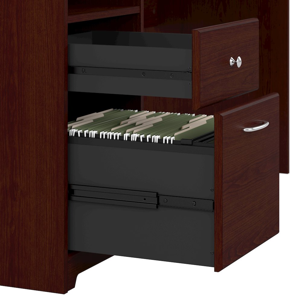 Cabot 60W L Shaped Computer Desk with Hutch and Drawers. Picture 5