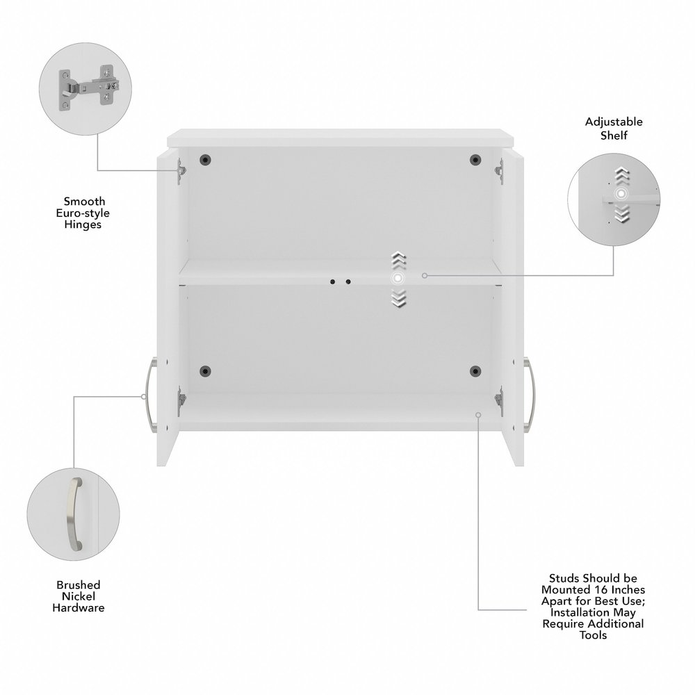 Universal Wall Cabinet with Doors and Shelves. Picture 6