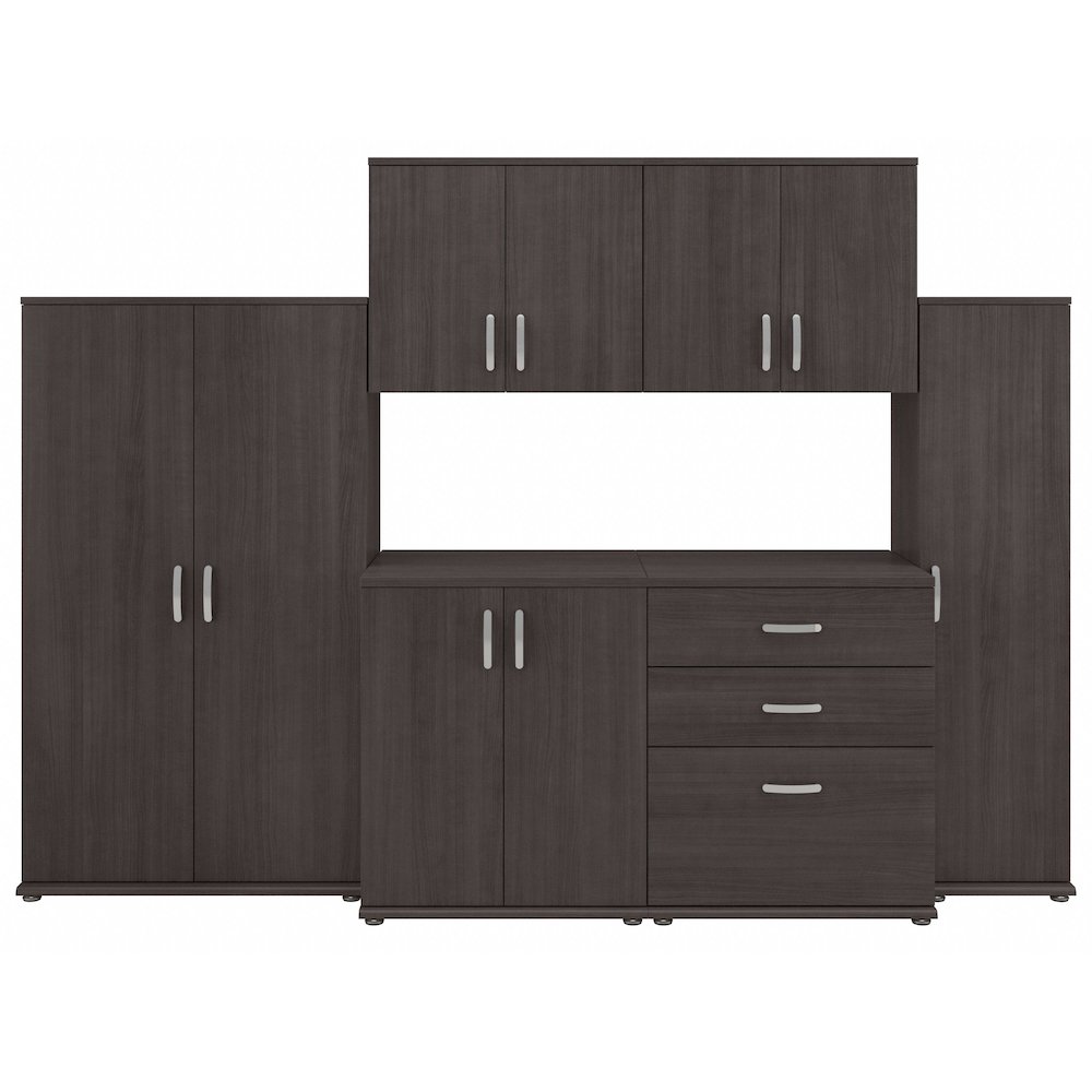 Universal 6 Piece Modular Closet Storage Set with Floor and Wall Cabinets. Picture 1