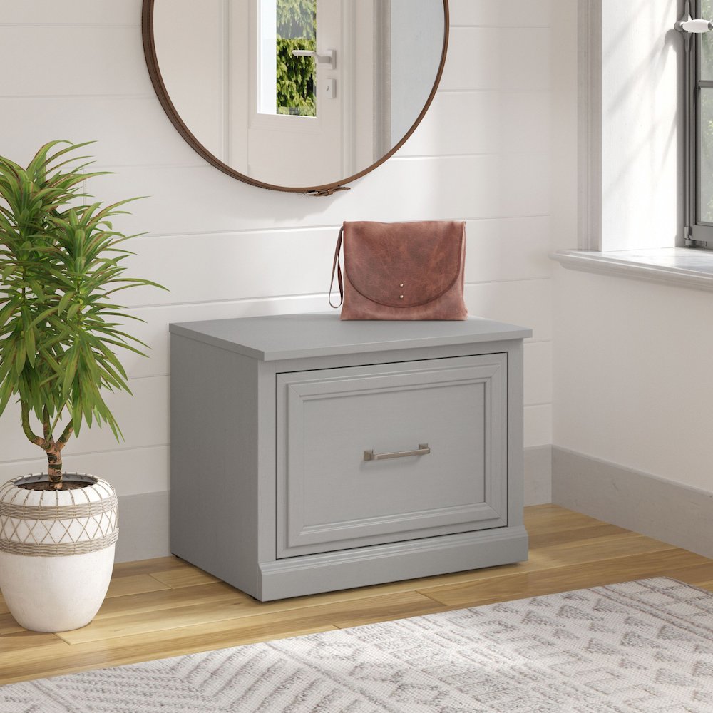 Woodland 24W Small Shoe Bench with Drawer. Picture 2