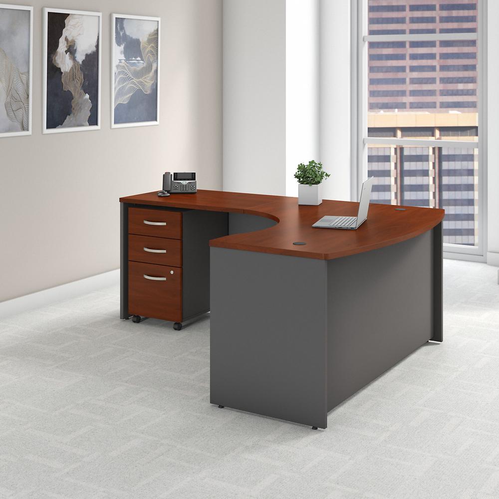 Bush Business Furniture Components 60W x 43D Left Handed Bow Front L Shaped Desk. Picture 2