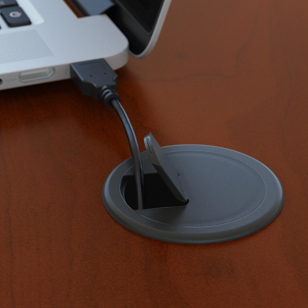 Bush Business Furniture Components 60W x 43D Left Handed Bow Front L Shaped Desk. Picture 3