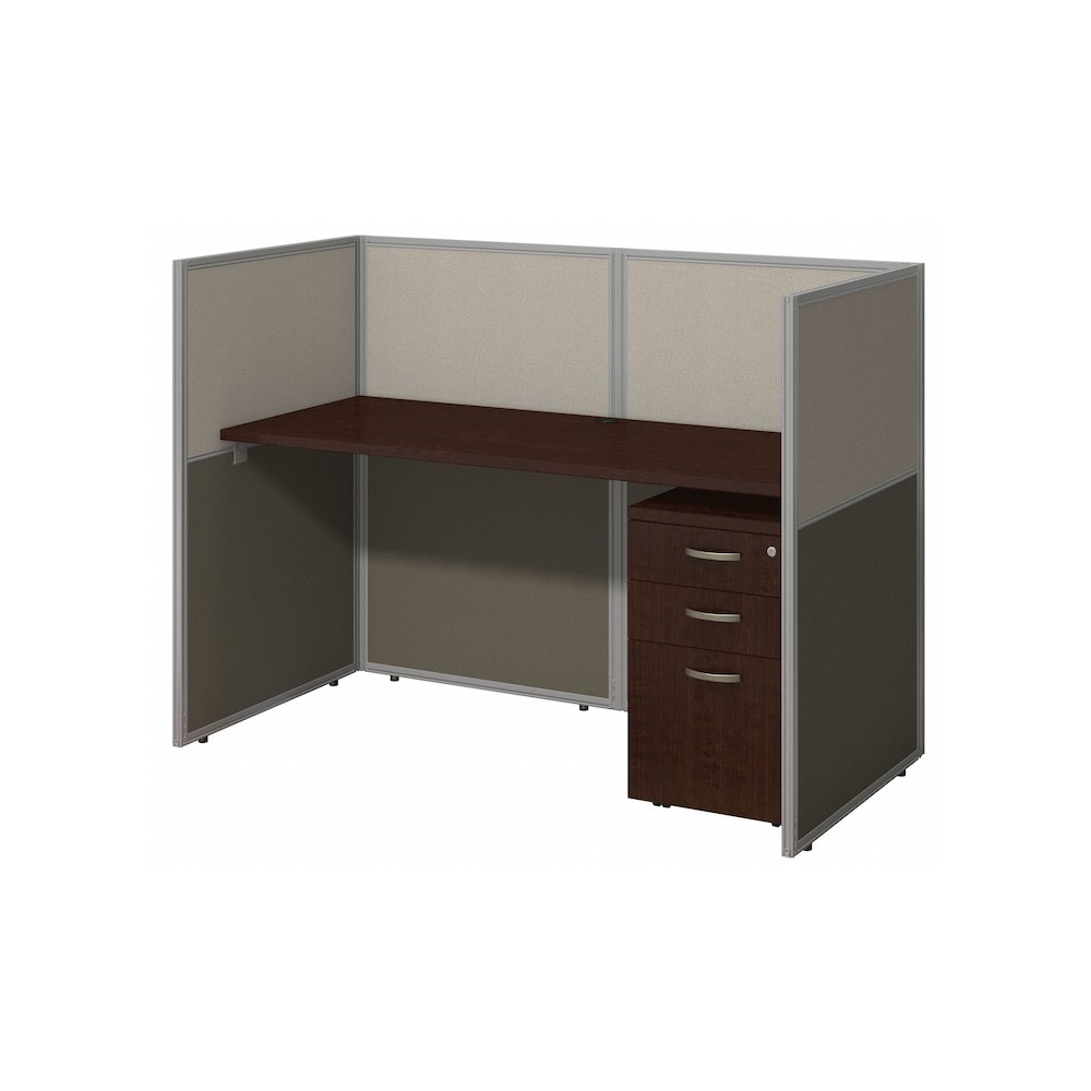 Easy Office 60W Cubicle Desk with File Cabinet and 45H Closed Panels Workstation. Picture 1