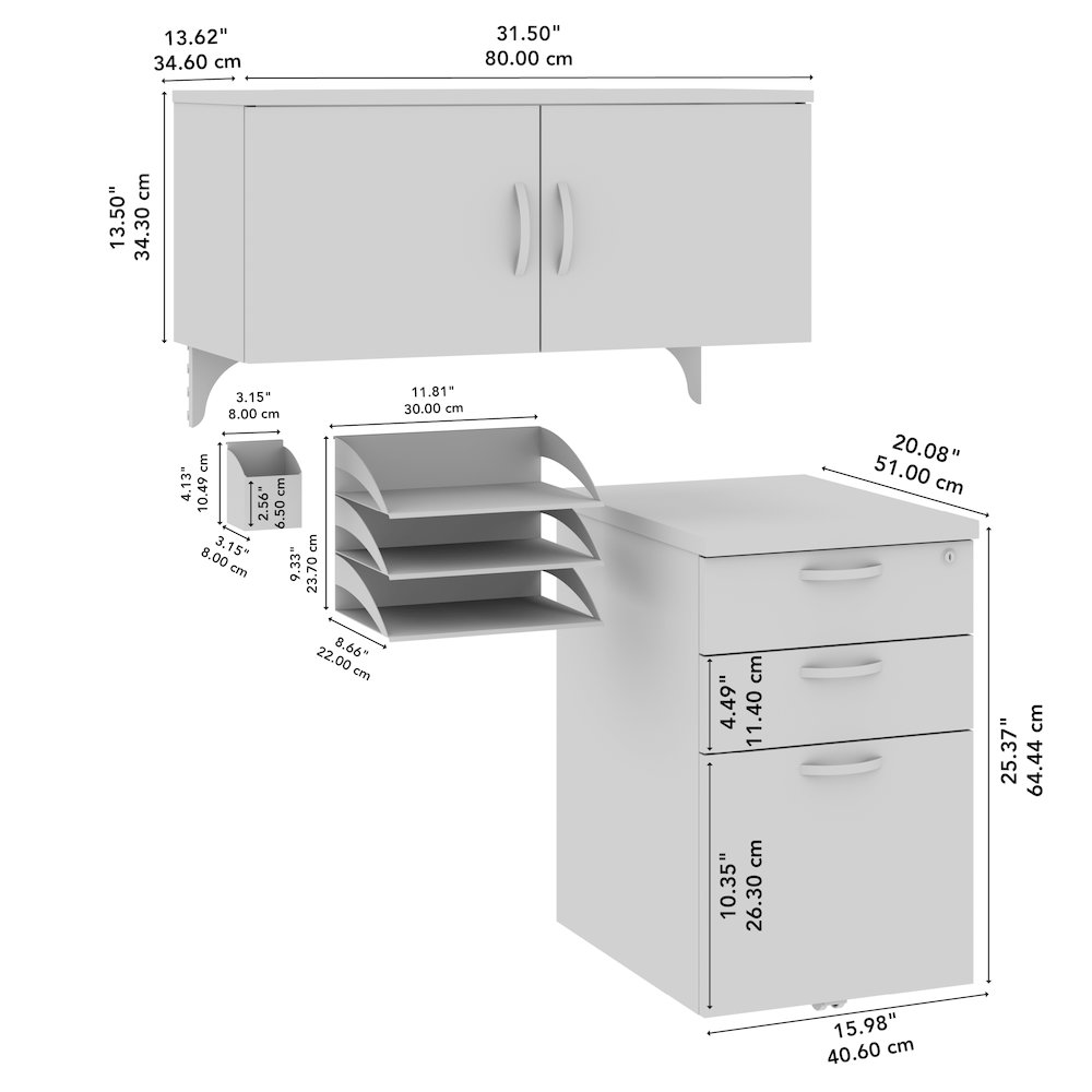 Cubicle Storage with Cabinet, Drawers, Paper Tray, and Pencil Holder. Picture 9