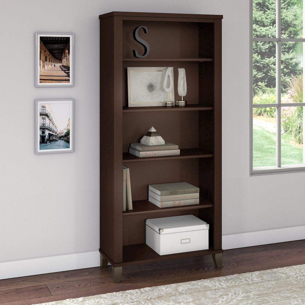 Somerset Tall 5 Shelf Bookcase. Picture 2