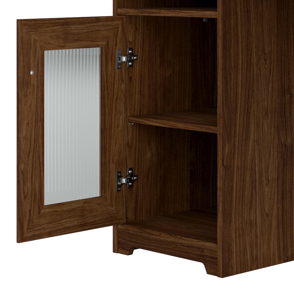 Cabot 60W L Shaped Computer Desk with Hutch, File Cabinet and Bookcase. Picture 3