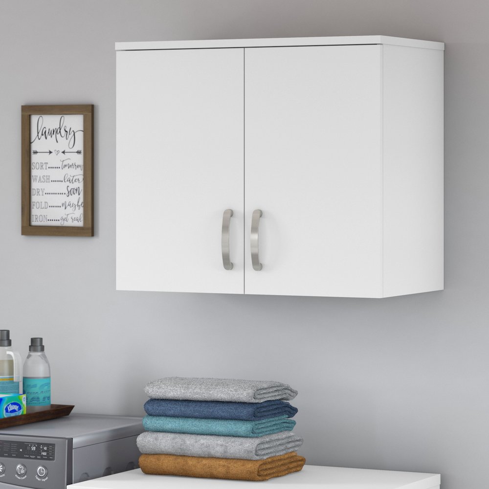 Universal Laundry Room Wall Cabinet with Doors and Shelves. Picture 2
