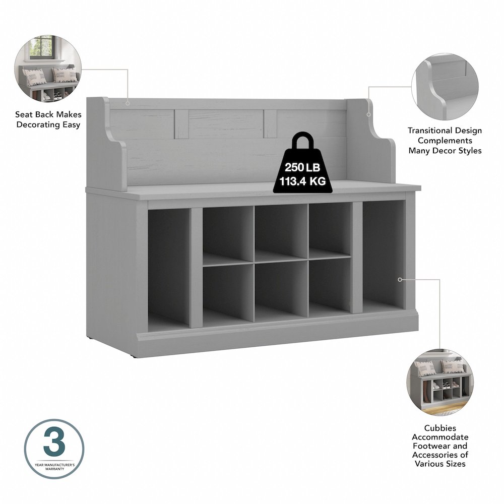 Woodland Entryway Storage Set with Hall Trees and Shoe Bench with Drawers. Picture 9