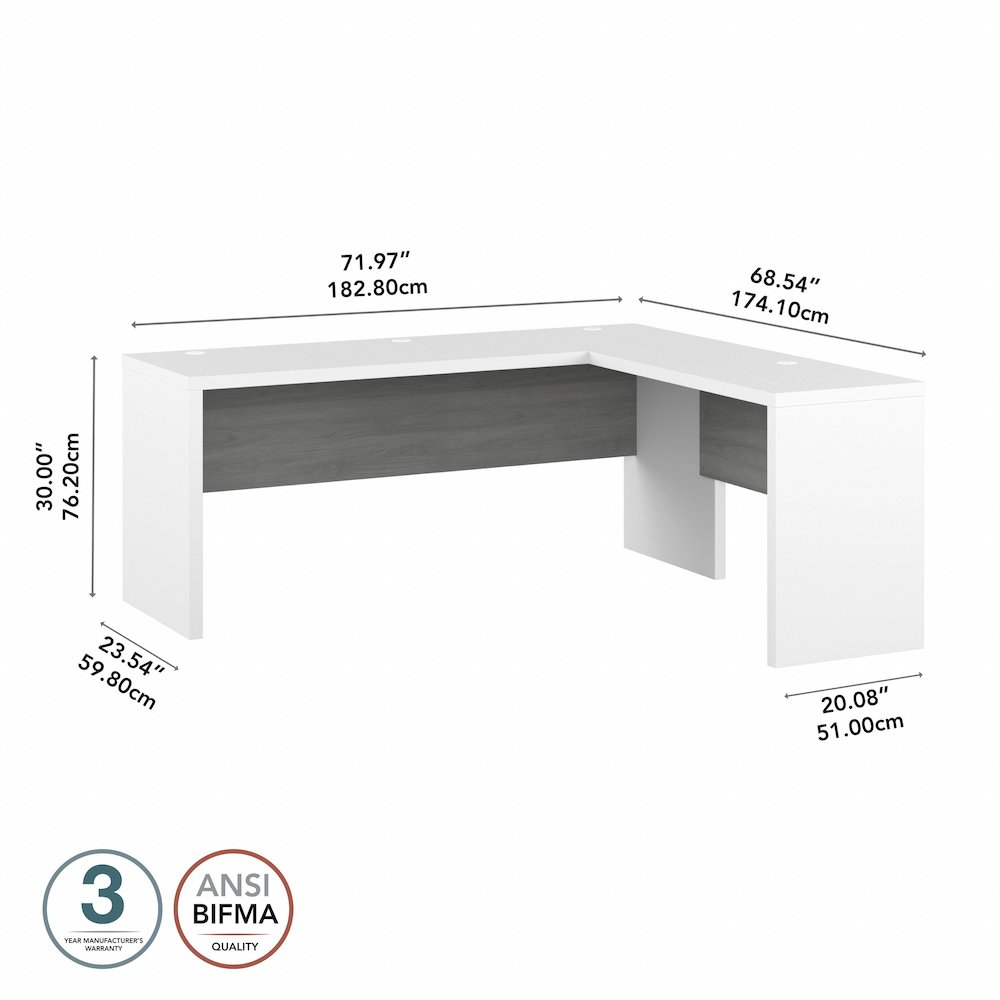 Echo 72W L Shaped Computer Desk. Picture 7