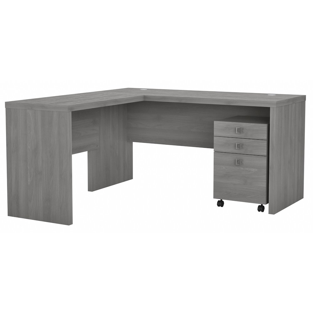 Echo L Shaped Desk with Mobile File Cabinet. Picture 1