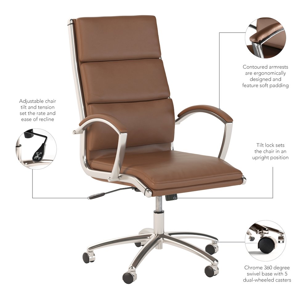 Jamestown High Back Leather Executive Office Chair. Picture 8