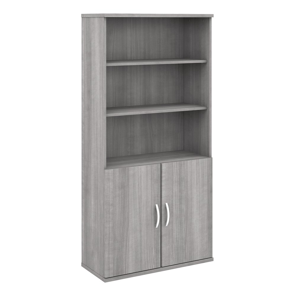 Studio C Tall 5 Shelf Bookcase with Doors. Picture 1