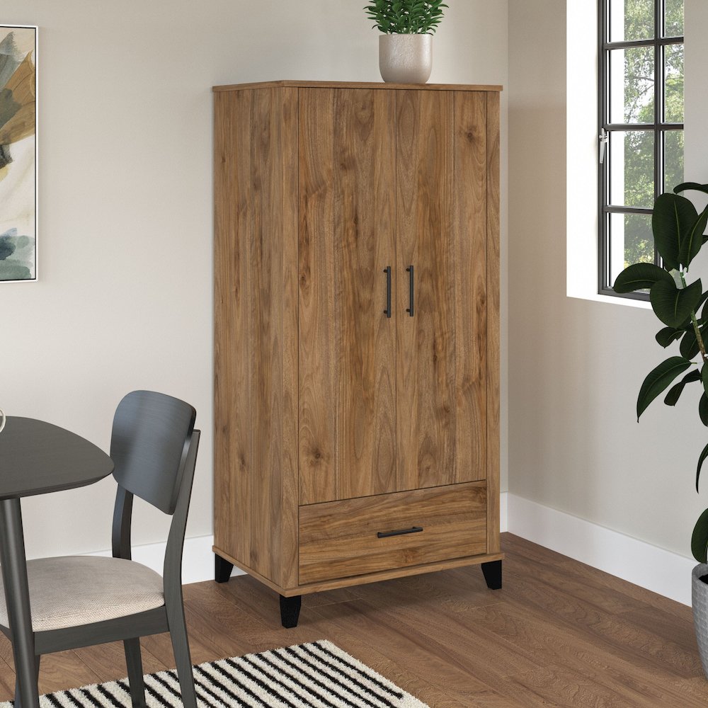 Somerset Tall Kitchen Pantry Cabinet with Doors and Drawer. Picture 2